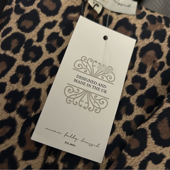 ❤️ NWT Never Fully Dressed Wrap Dress Brown Leopard Print Size Large UK 12 - Picture 6 of 12
